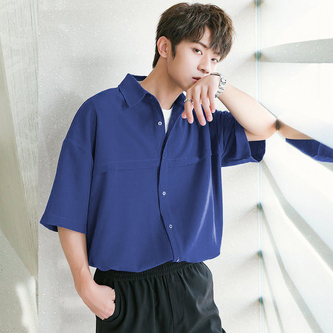 RIWYN Men Half-Sleeves Drop Shoulder Shirt