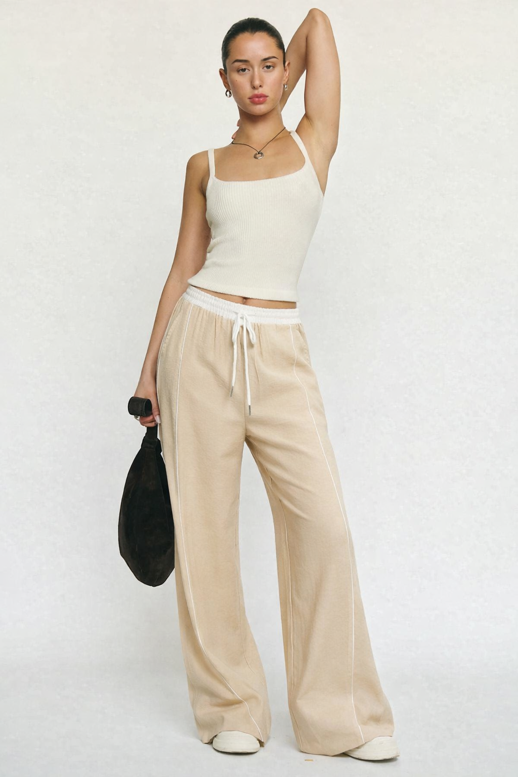 RǏWYÑ | Drawstring Wide Leg Pants