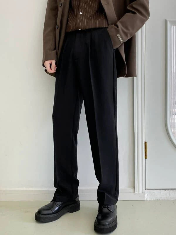 RIWYN Men Semi Formal Straight Fit Korean Pants