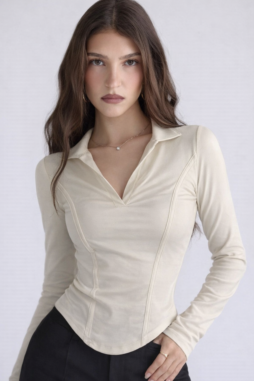 RǏWYÑ | Princess Seam Collared Top