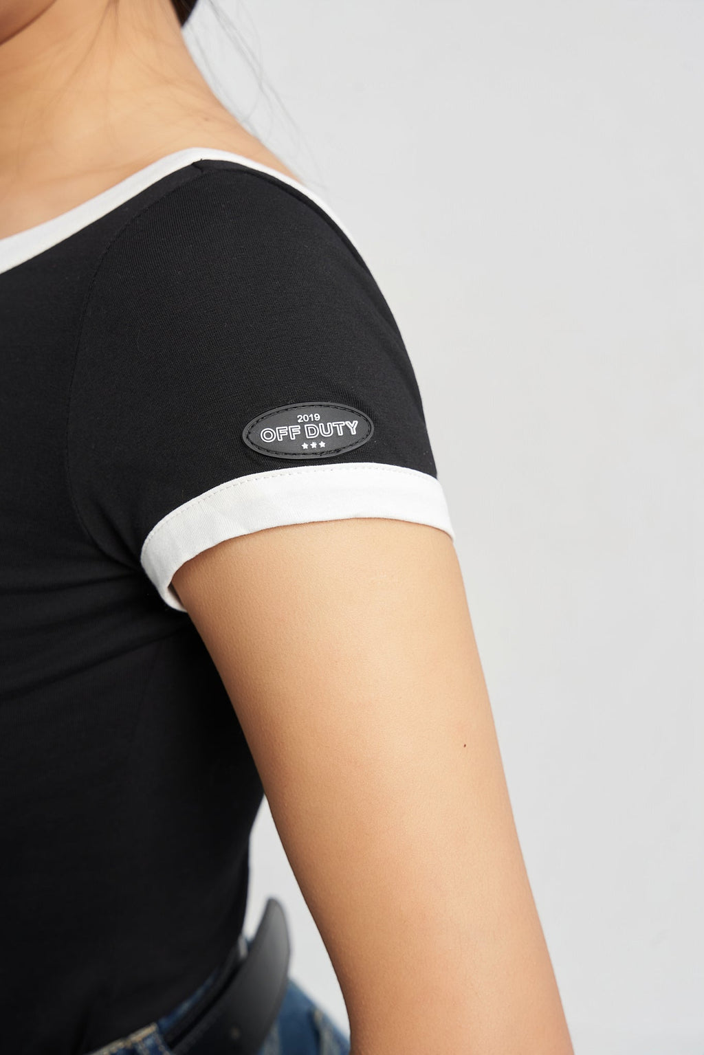 RǏWYÑ | Contrast Soft Touch Scoop Neck Tee