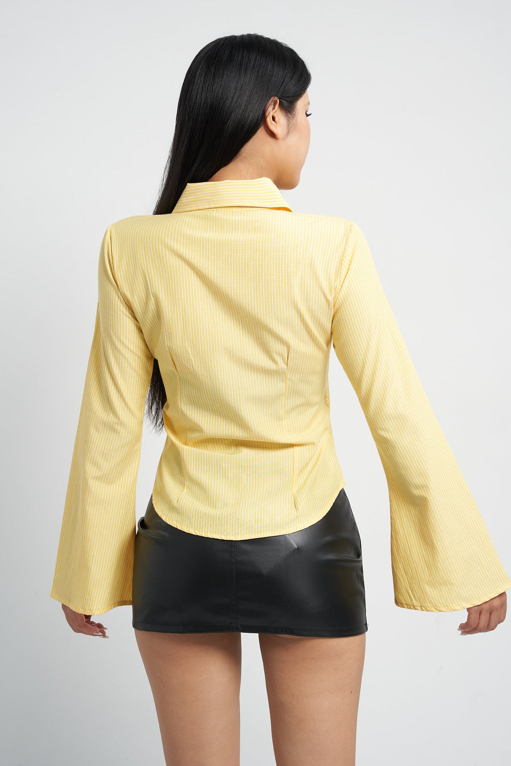RǏWYÑ | Stripe Bell Sleeve Shirt