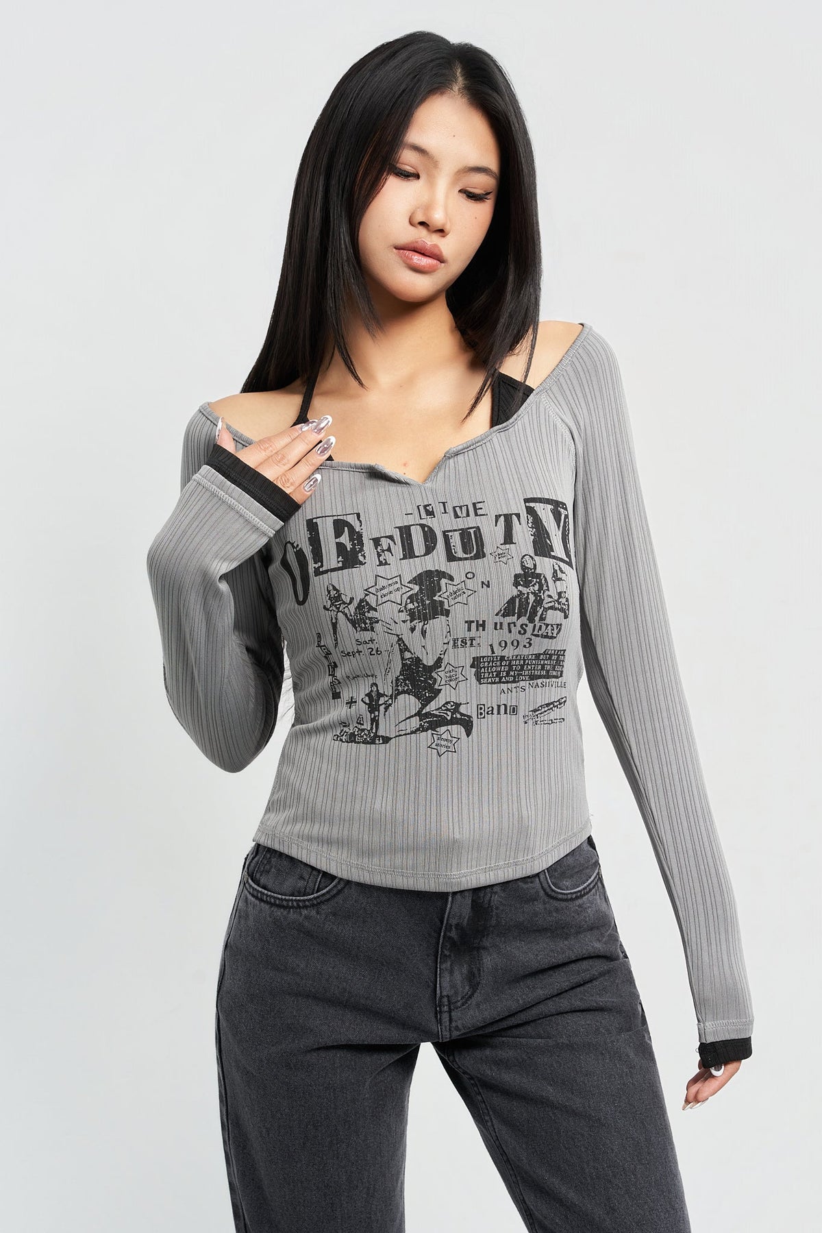 RǏWYÑ | Y2K Chill Girl Full Sleeve Top