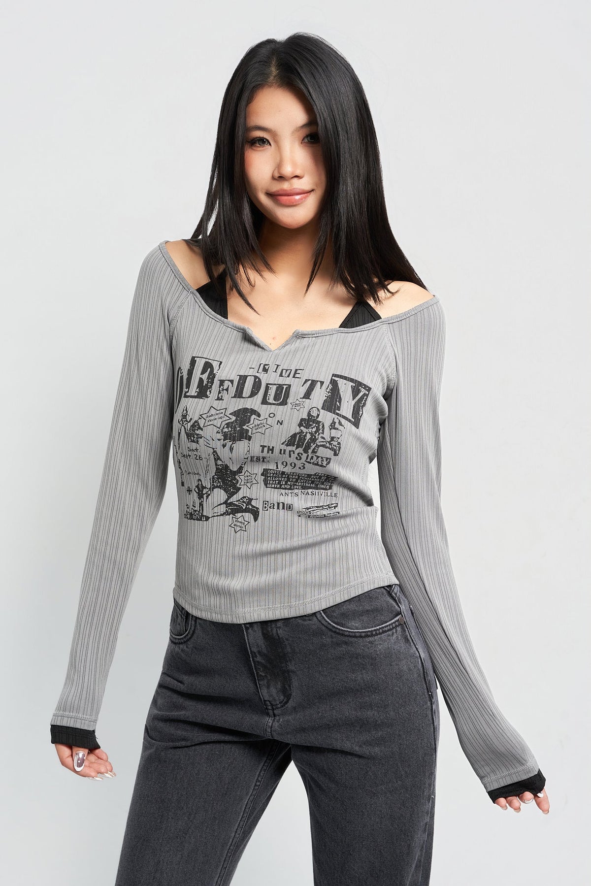 RǏWYÑ | Y2K Chill Girl Full Sleeve Top