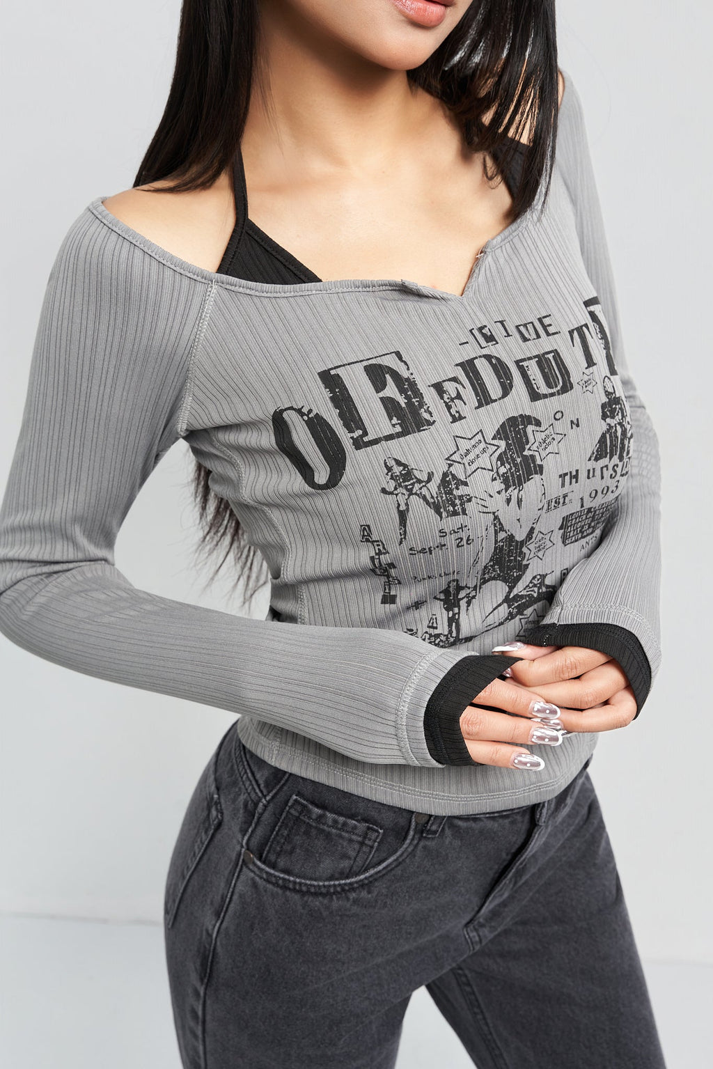 RǏWYÑ | Y2K Chill Girl Full Sleeve Top