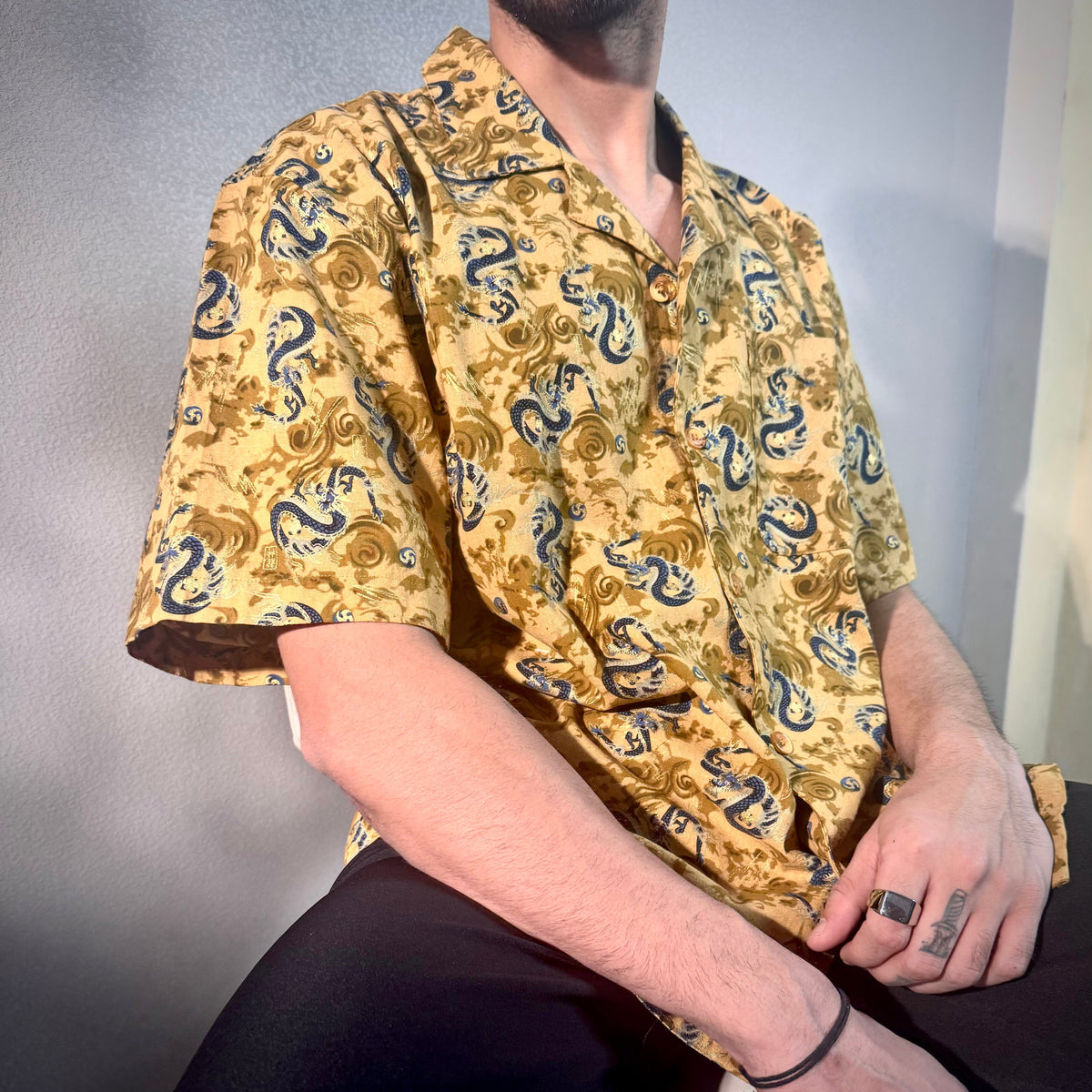 RIWYN Dragon Evil Eye Structured Shirt