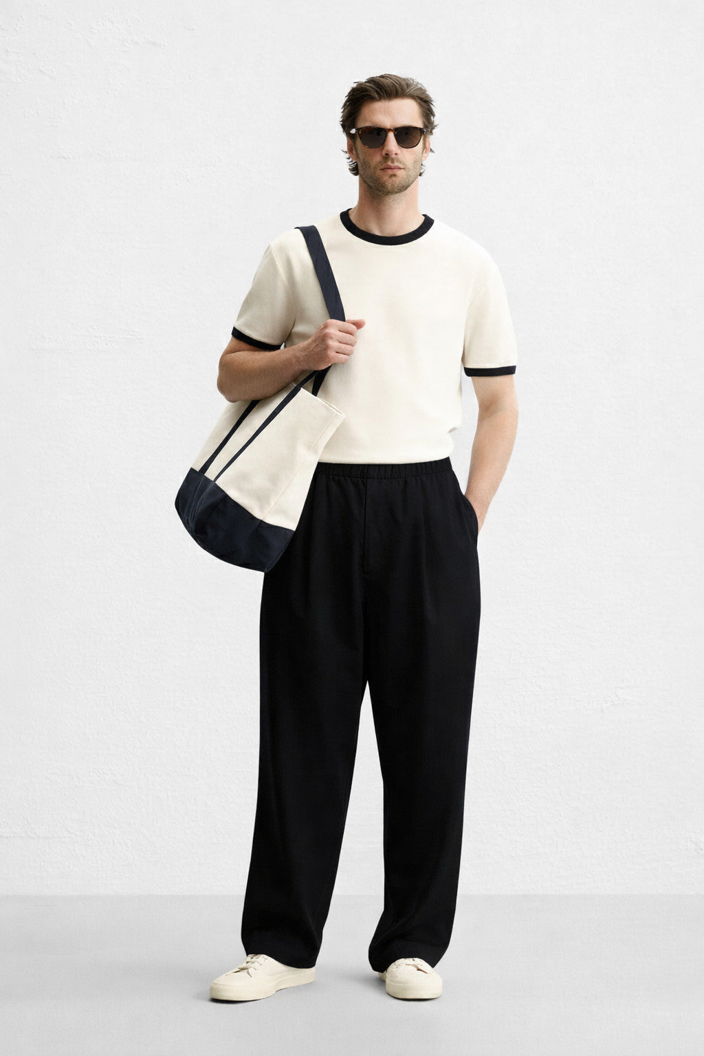 RIWYN Modern Basic Baggy Pants