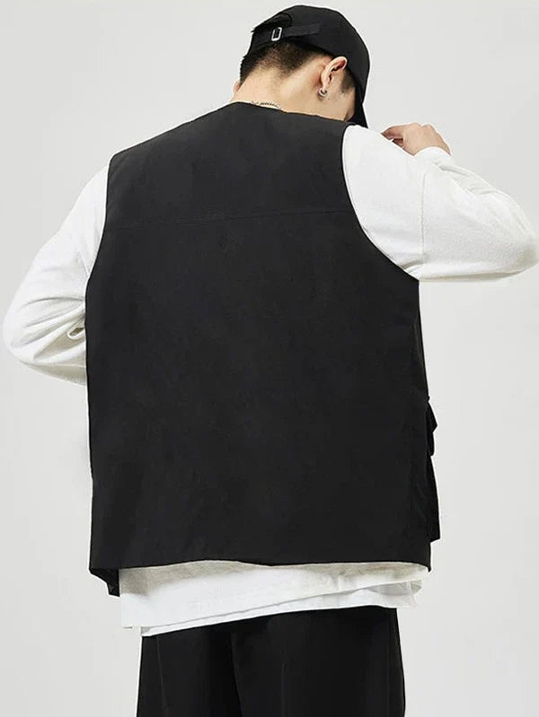 RIWYN Cargo Flap Pocket Pockets Vest Jacket