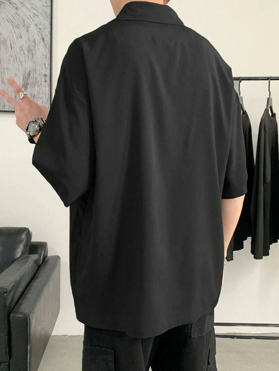 RIWYN Men Half-Sleeves Drop Shoulder Shirt