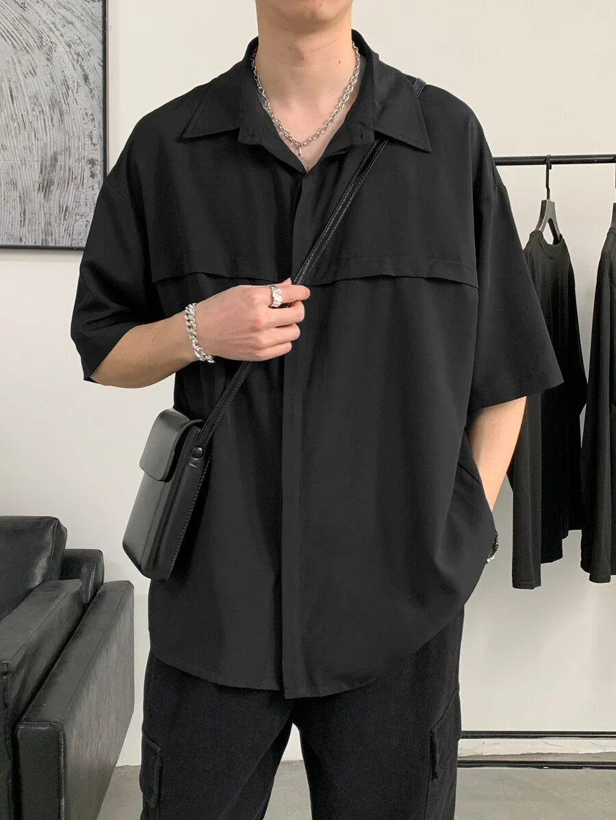 RIWYN Men Half-Sleeves Drop Shoulder Shirt