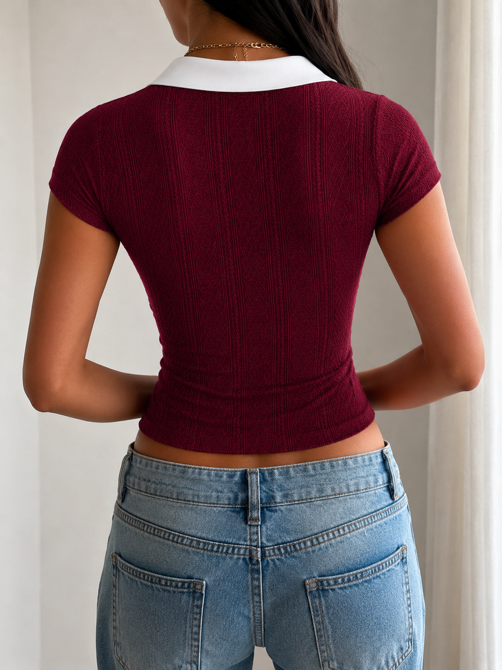 RǏWYÑ | Layer Up Shirt-Detail Knit Top