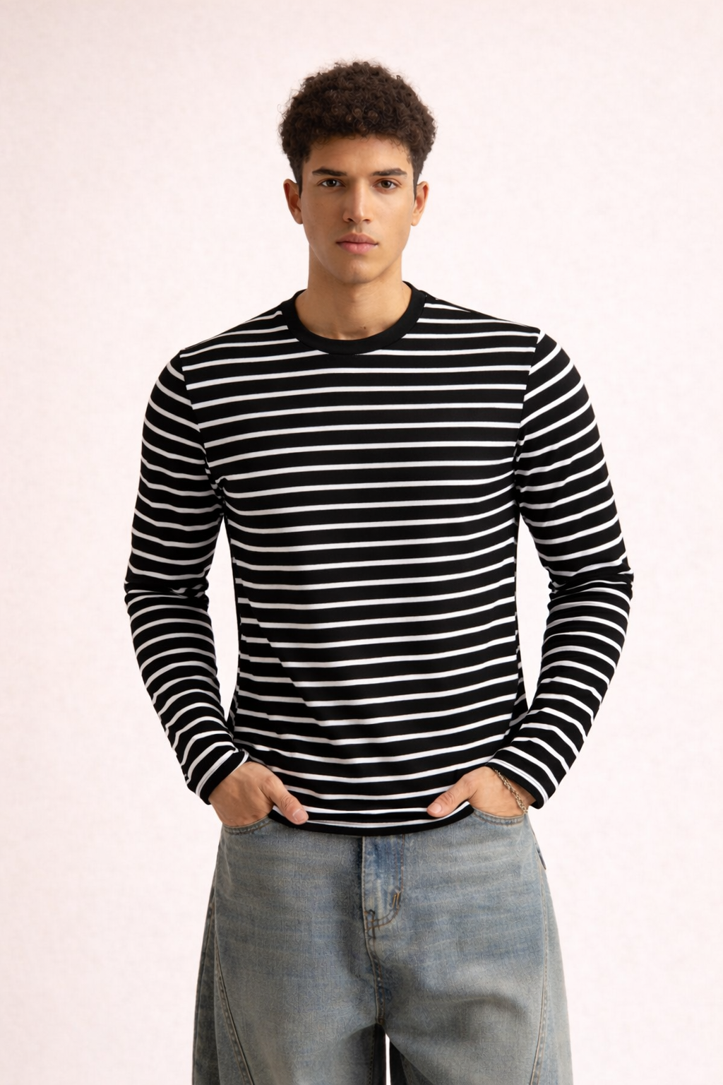 RIWYN Stripe Mode Long Sleeve Tshirt