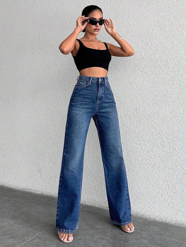 RǏWYÑ | Copper Blue Loose Straight Fit Jeans
