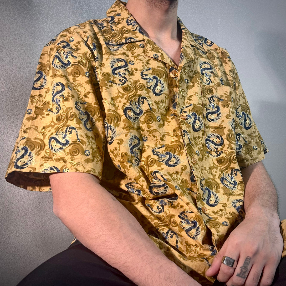 RIWYN Dragon Evil Eye Structured Shirt