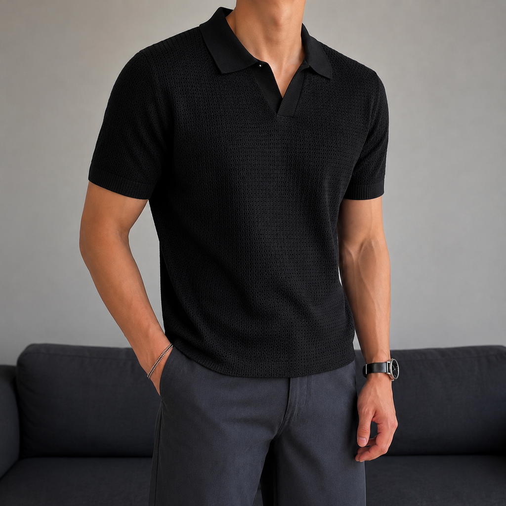 RIWYN Minimal Texture Polo T-shirt
