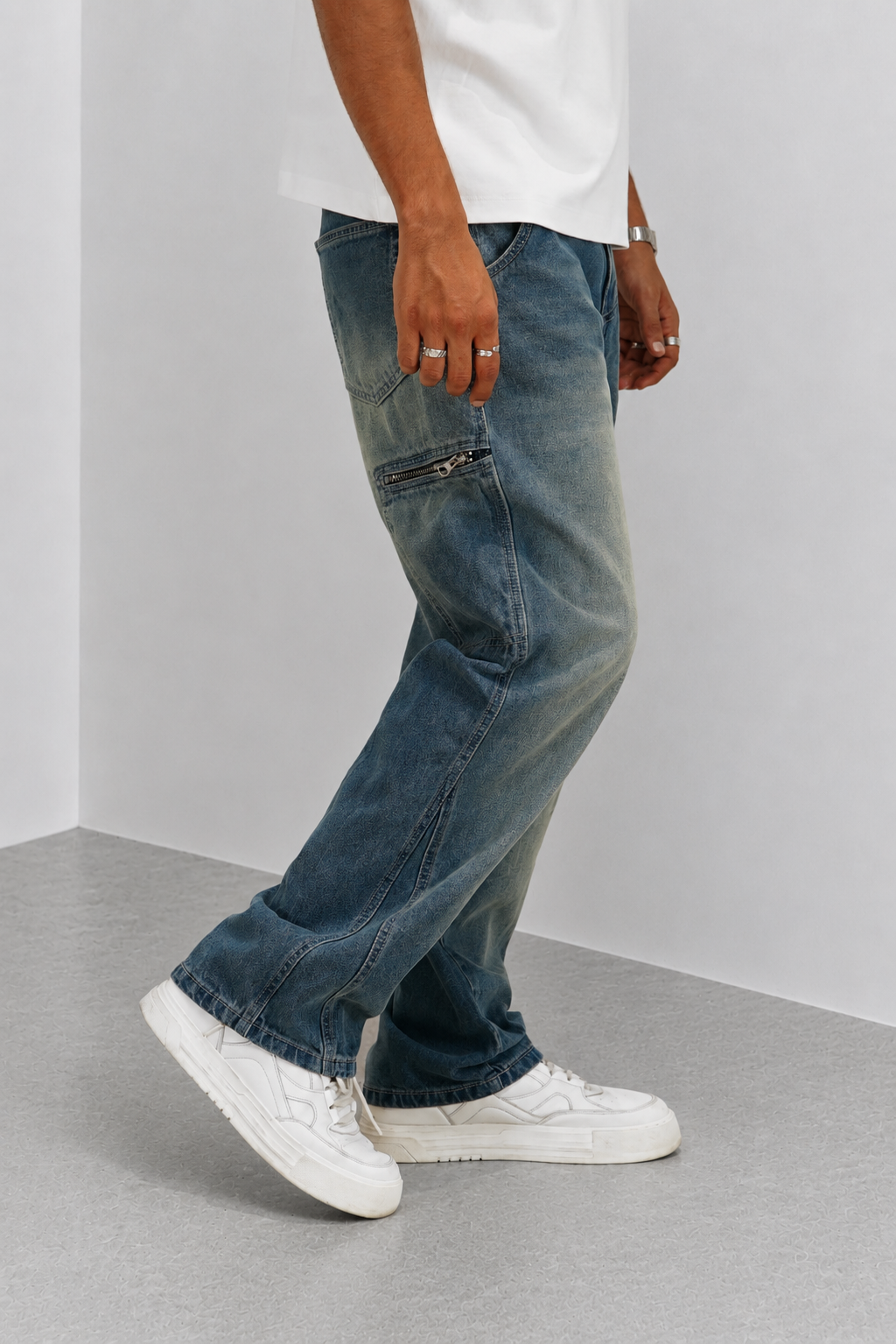 RIWYN Take It Easy Blue Baggy Jeans