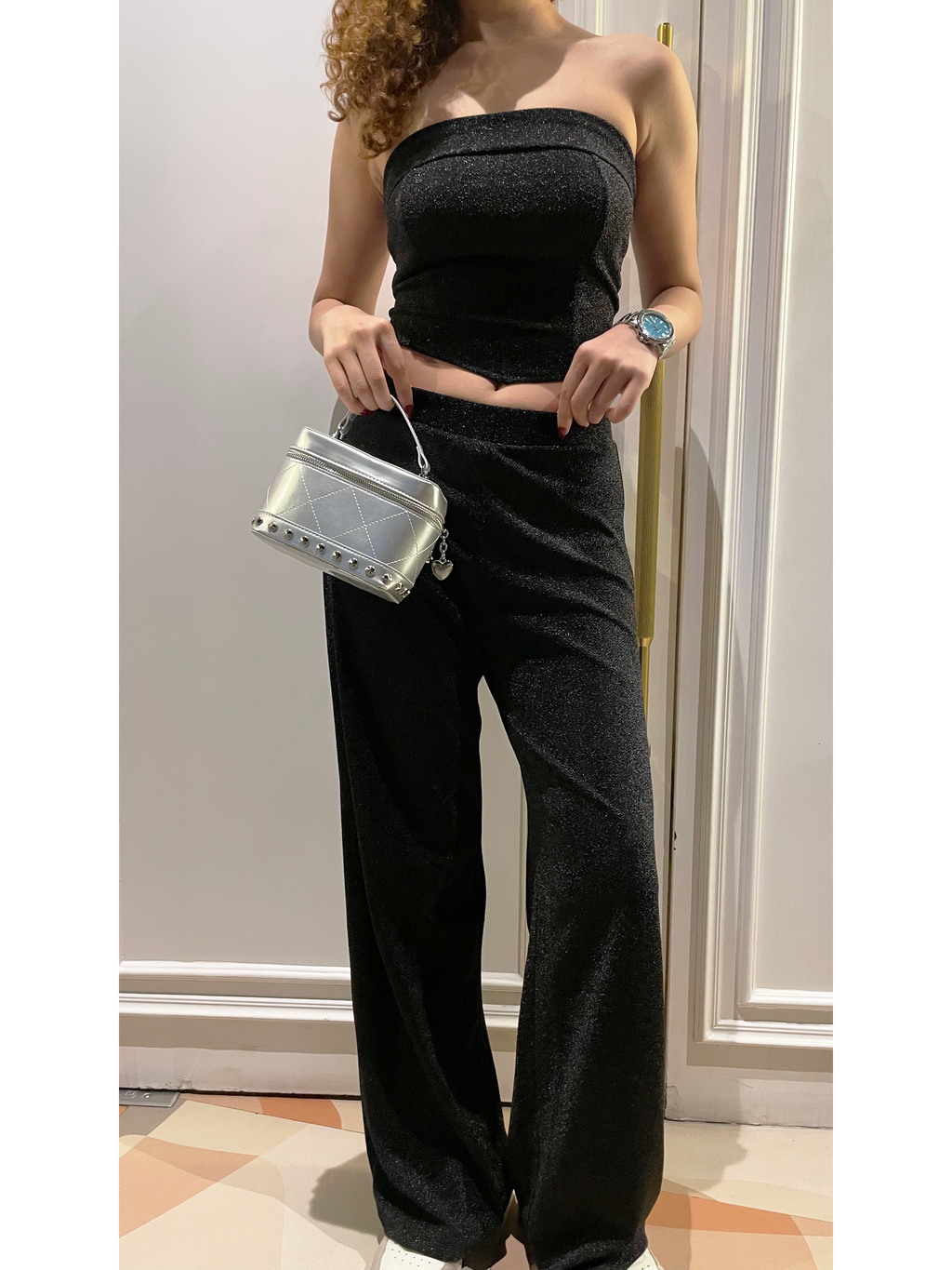 RǏWYÑ | Glitter Dust Stretch Wide Pants