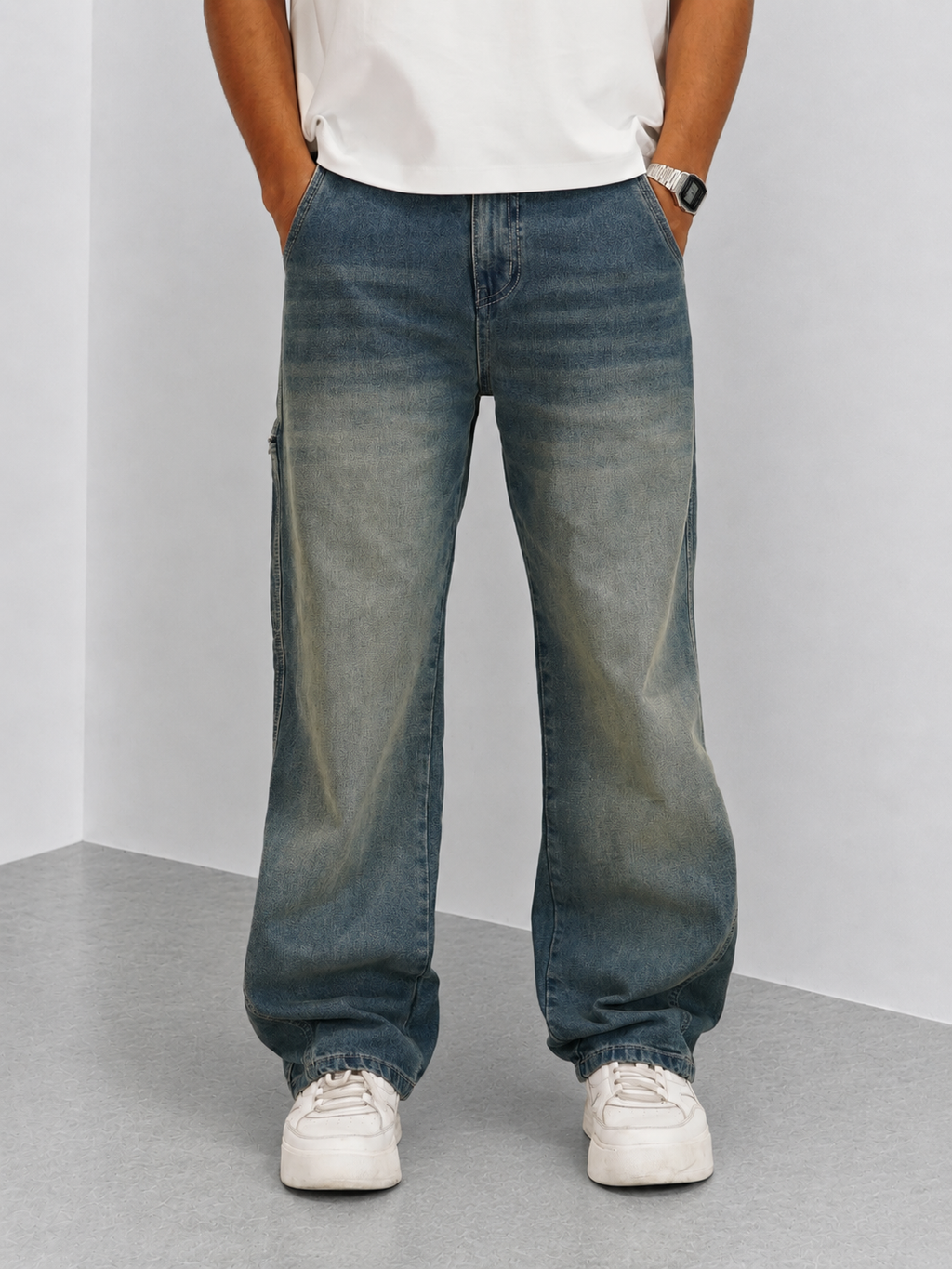 RIWYN Take It Easy Blue Baggy Jeans