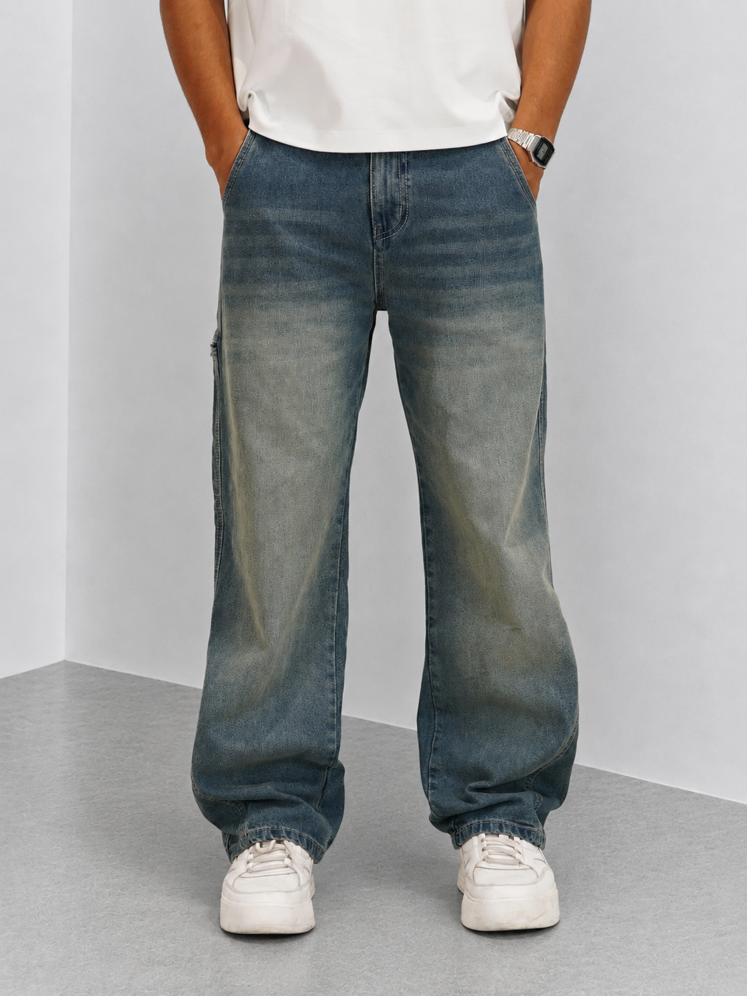 RIWYN Take It Easy Blue Baggy Jeans
