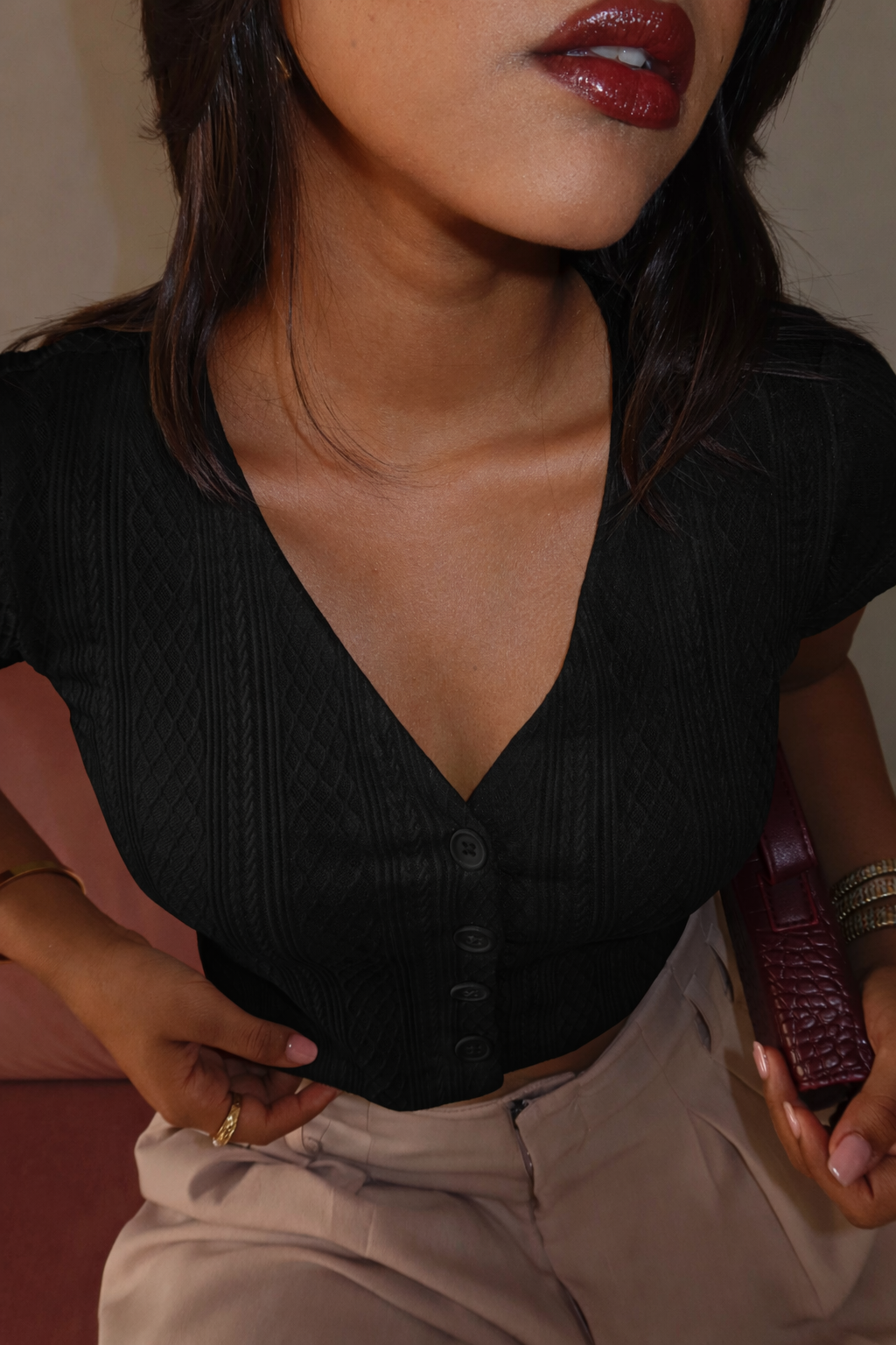 RǏWYÑ | Cable Whisper Cropped Cardigan