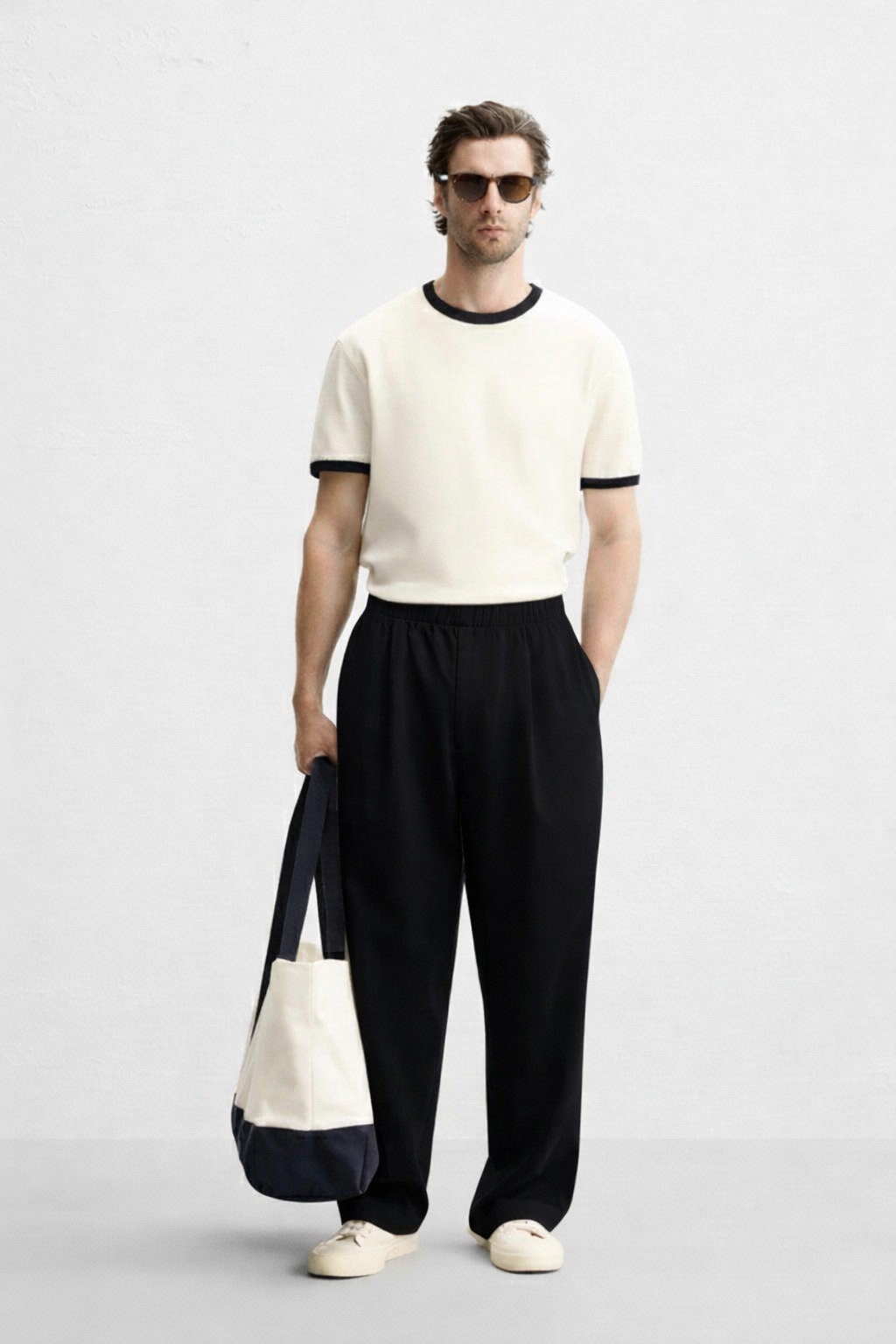RIWYN Modern Basic Baggy Pants