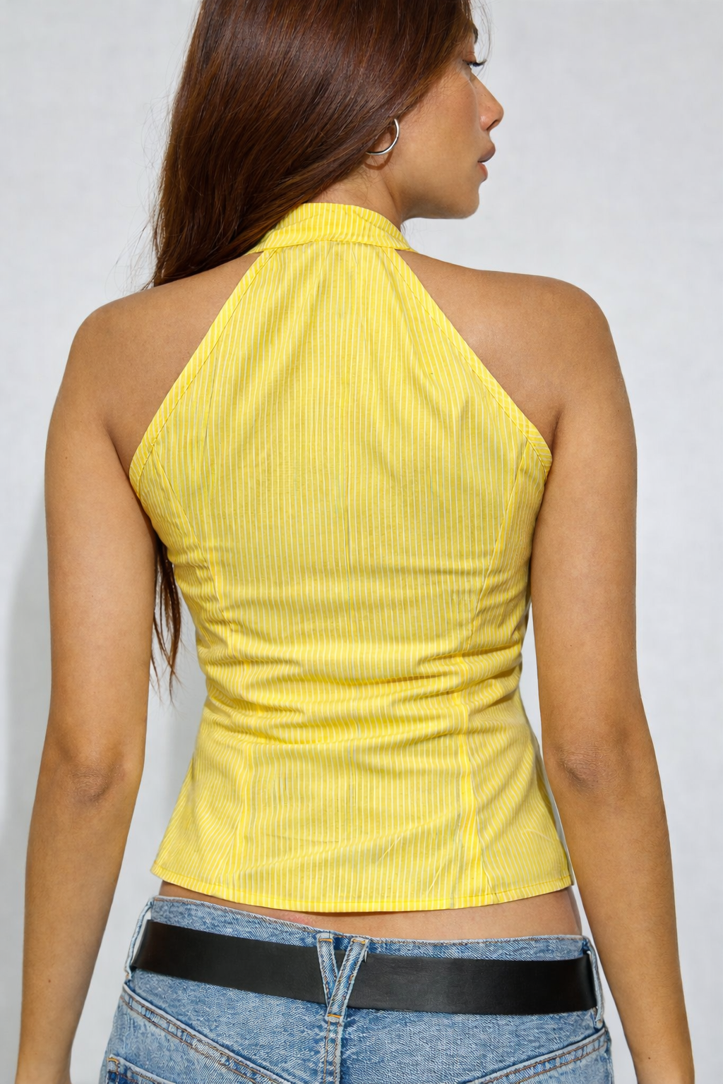RǏWYÑ | Stripe Moment Halter Shirt