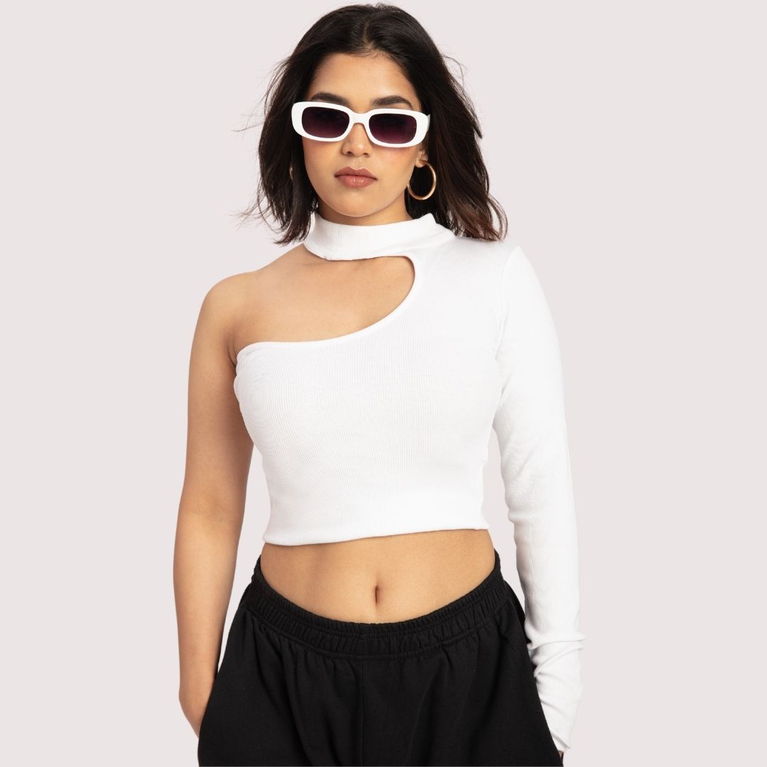 RǏWYÑ | Asymmetrical Neck One-Shoulder Top