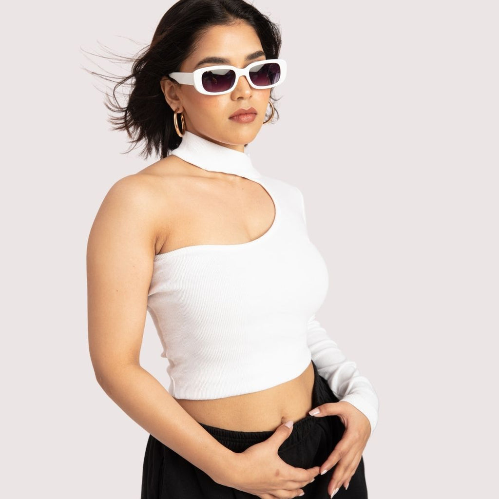 RǏWYÑ | Asymmetrical Neck One-Shoulder Top