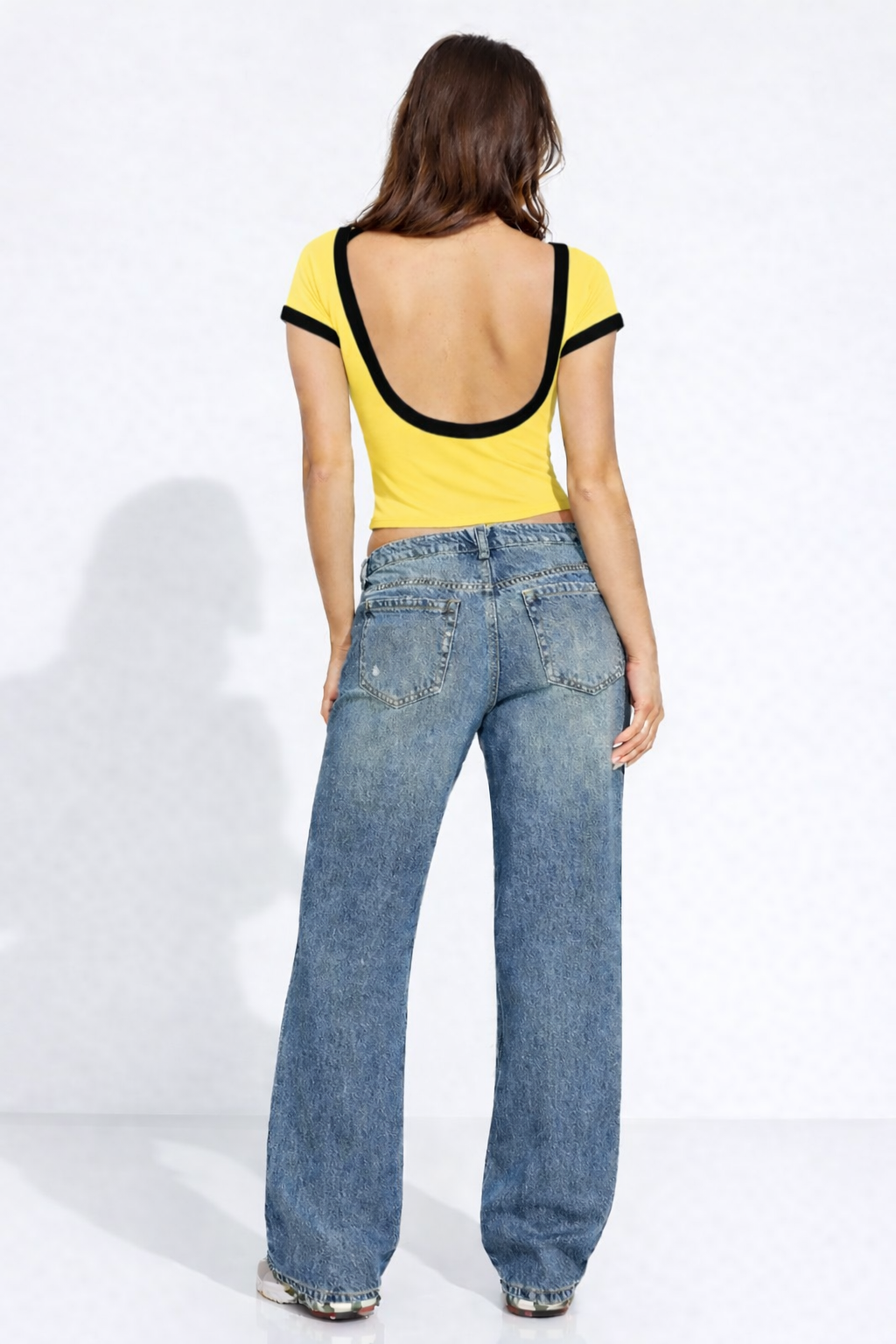 RǏWYÑ | Contrast Soft Touch Scoop Neck Tee