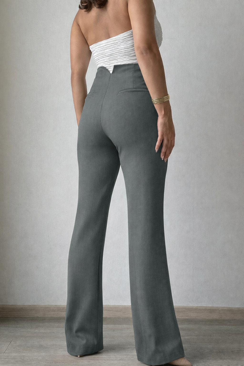 RǏWYÑ | Polished Linen Flared Tailored Pants