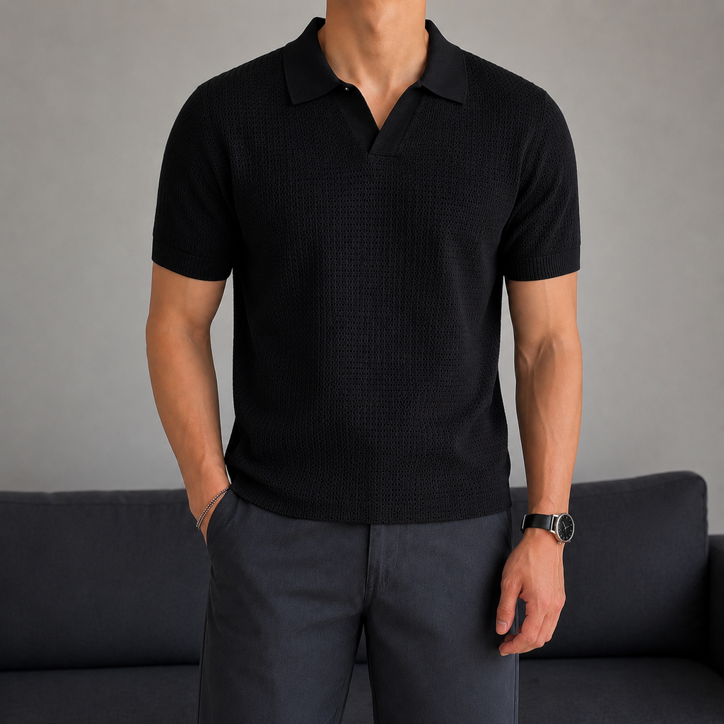 RIWYN Minimal Texture Polo T-shirt