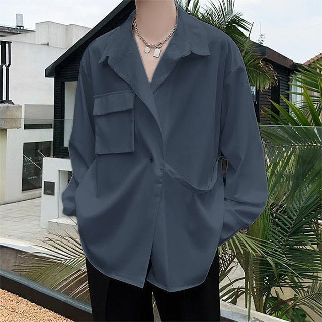 RIWYN Tokyo Style With Belt Oversized Shirt
