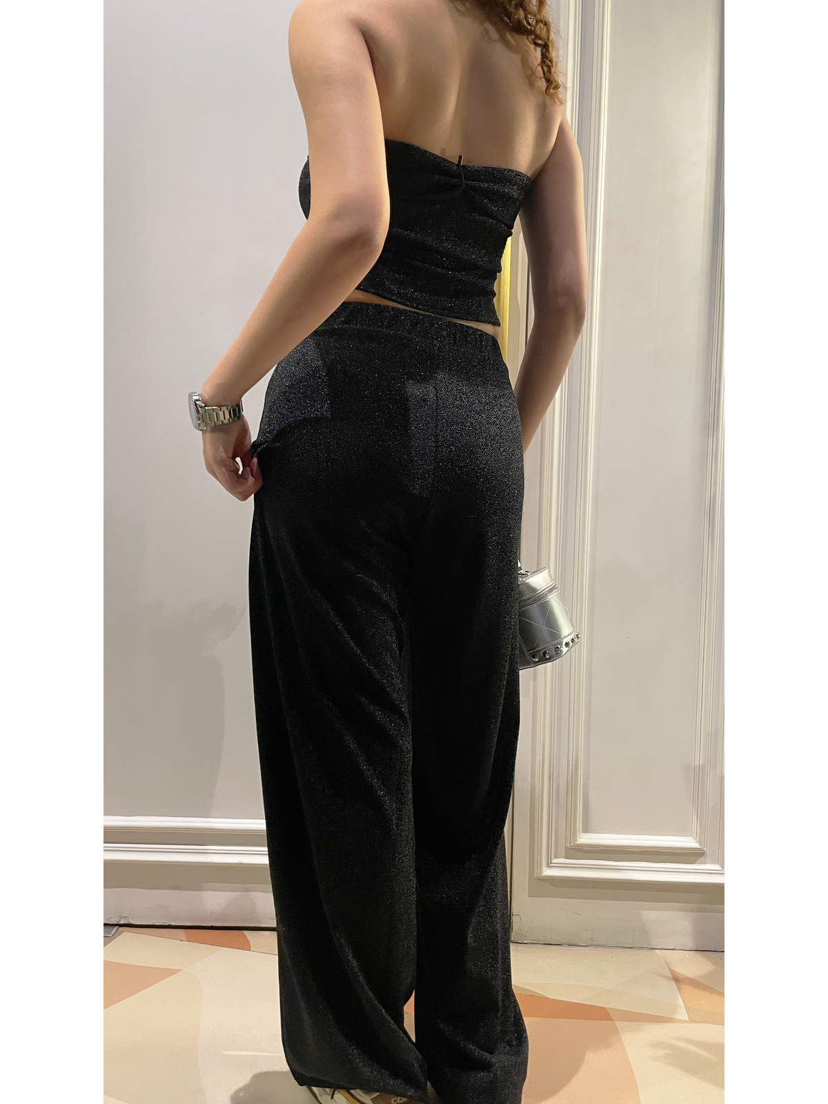 RǏWYÑ | Glitter Dust Stretch Wide Pants