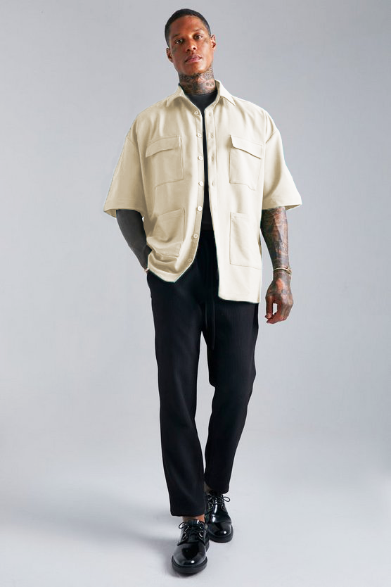 RIWYN Cargo Oversized Pocket shacket Shirt