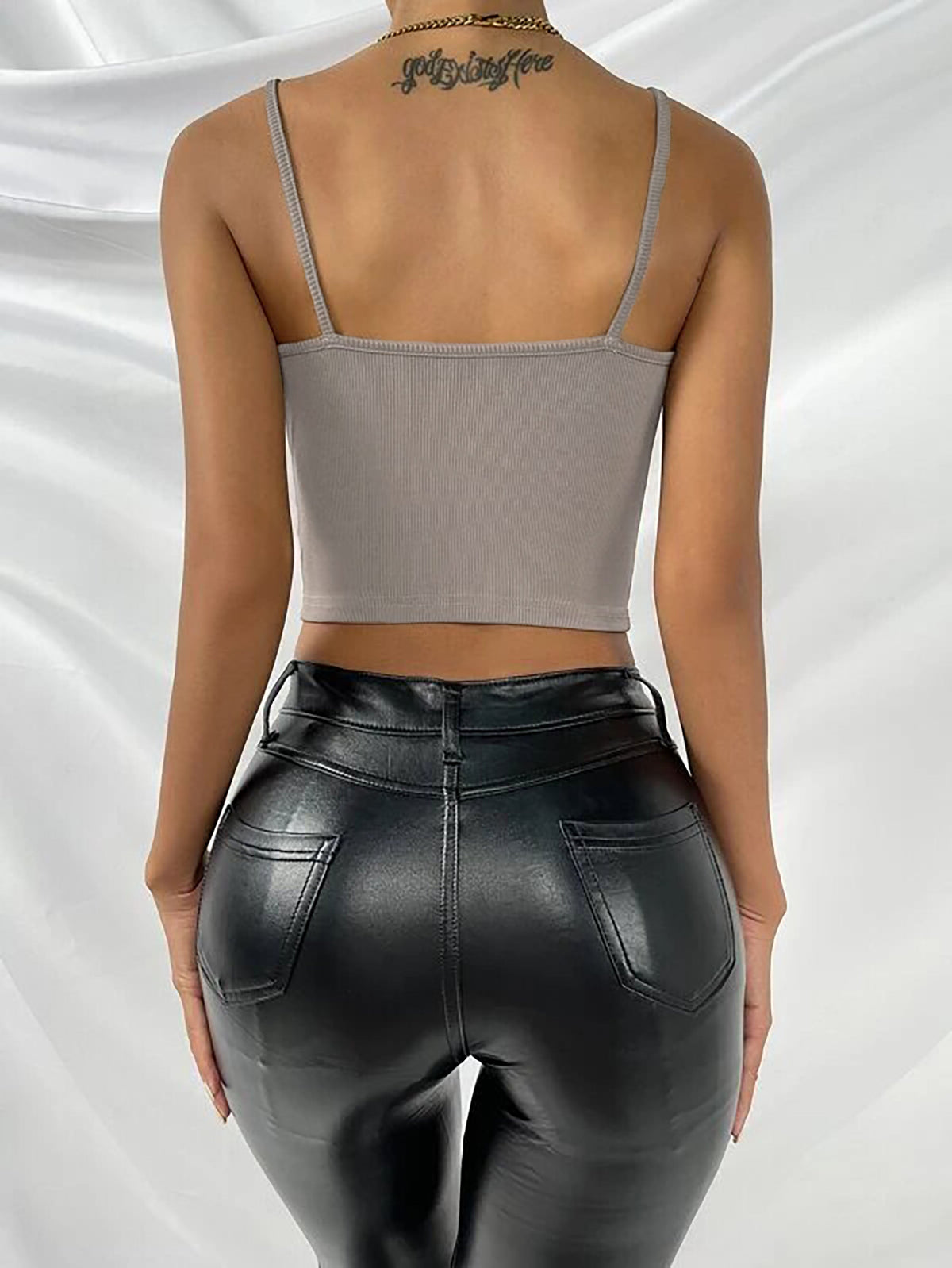RǏWYÑ | Grey Vintage Strap Top