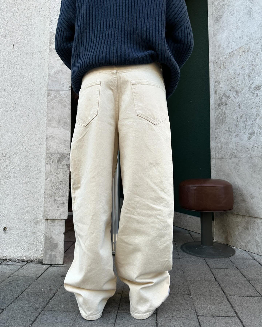 RIWYN Nude Baggy Fit Straight Leg Jeans