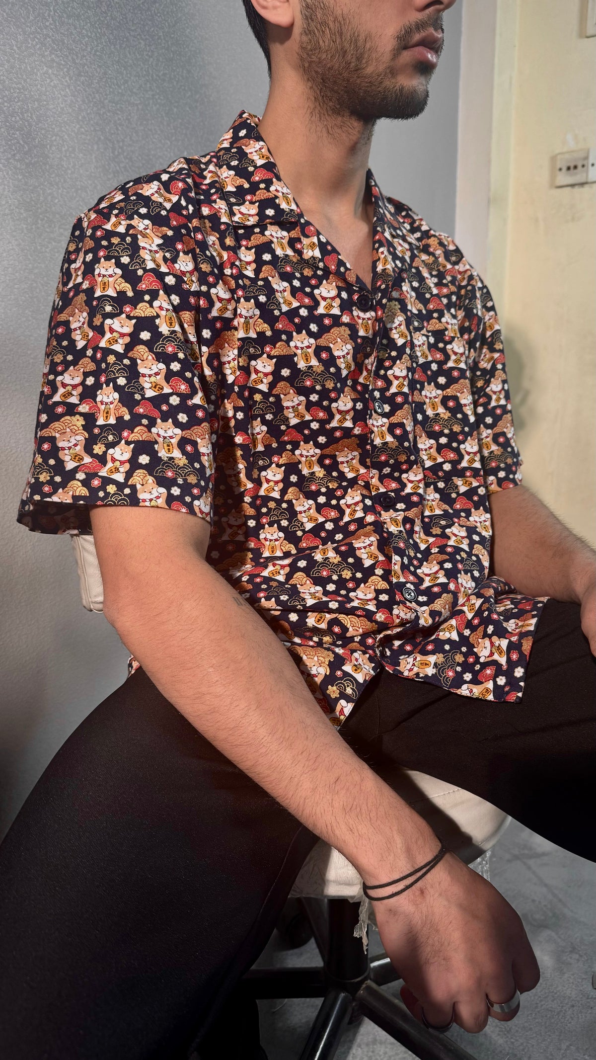 RIWYN Shanghai Fortune Cat Structured Shirt