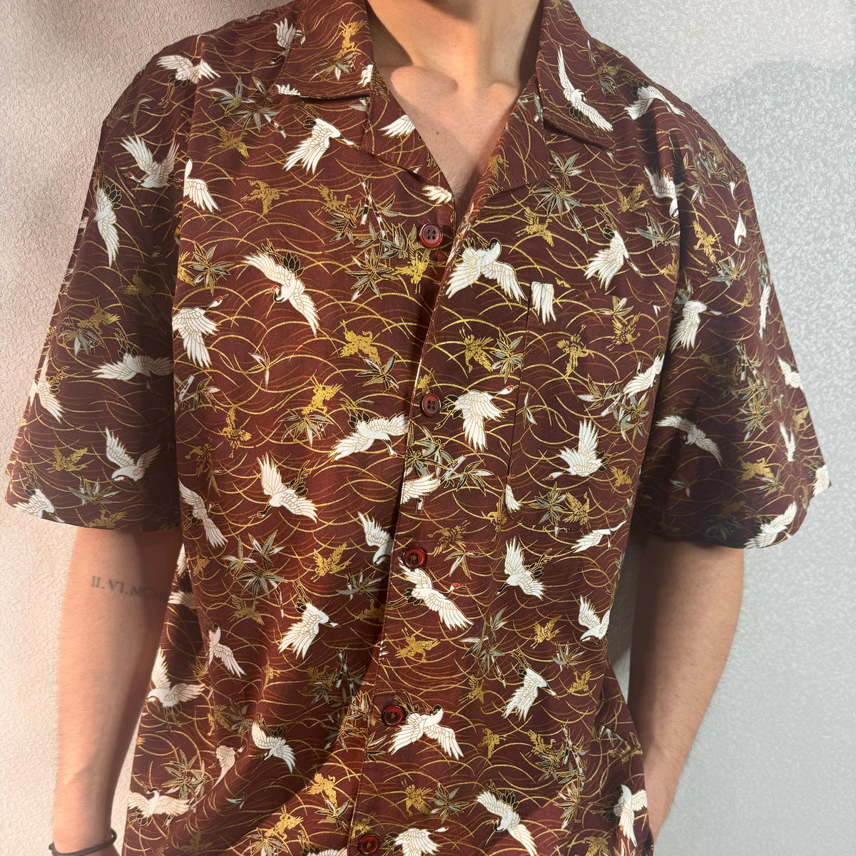 RIWYN Tranquil Swan in Brownland Structured Shirt