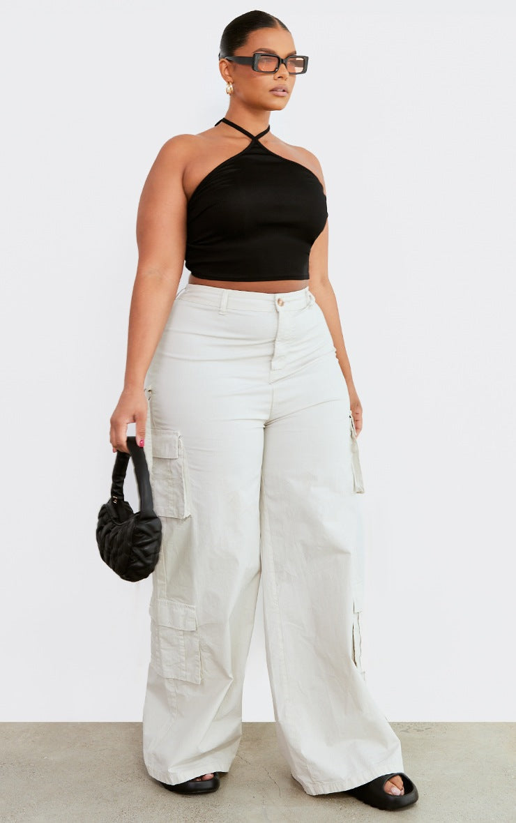 RǏWYÑ | Fancy Halter Neck Plus Size Rib Top
