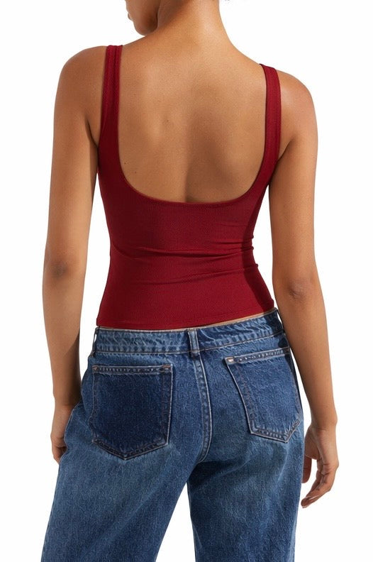 RǏWYÑ | Soft Backless Boat Neck Tank Top