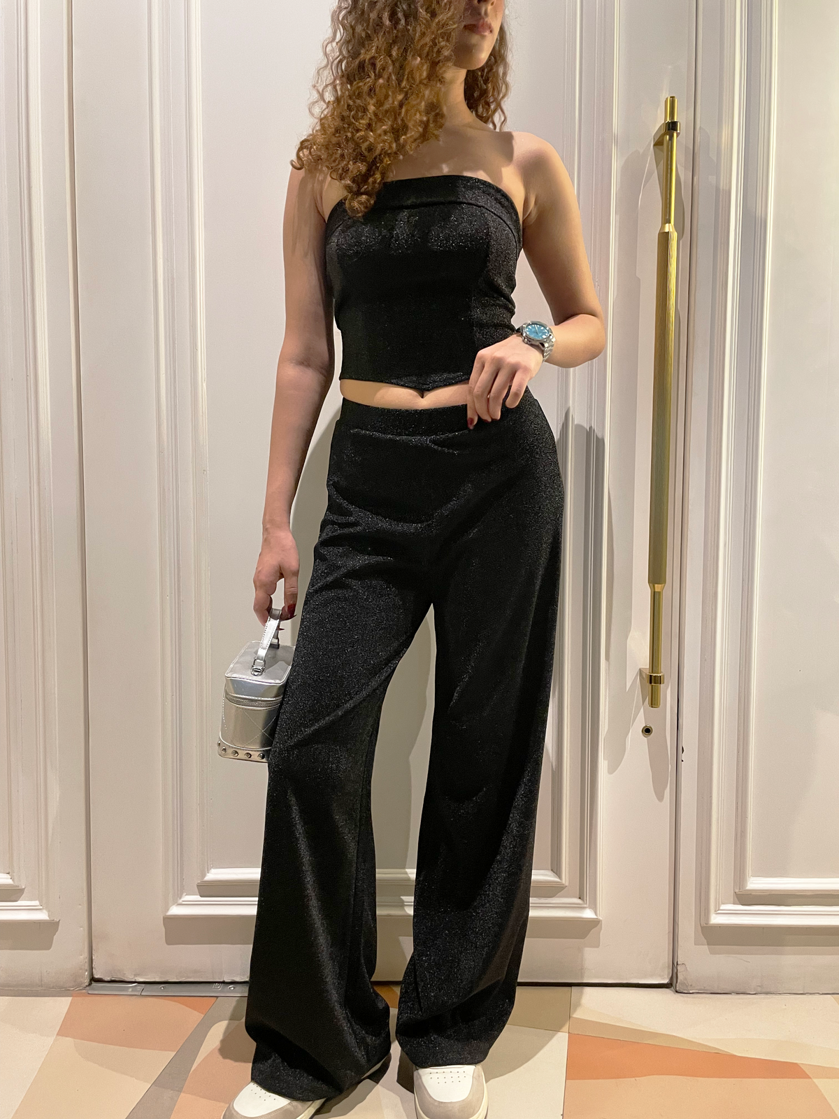 RǏWYÑ | Glitter Dust Stretch Wide Pants
