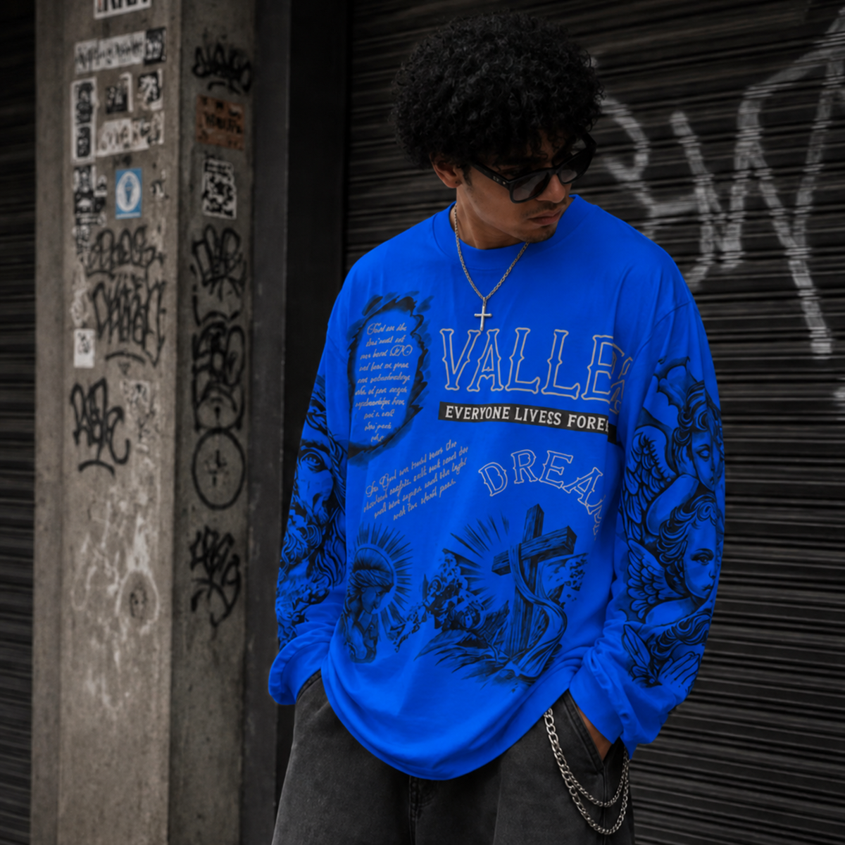 VALLE DREAM blue graphic sweatshirt