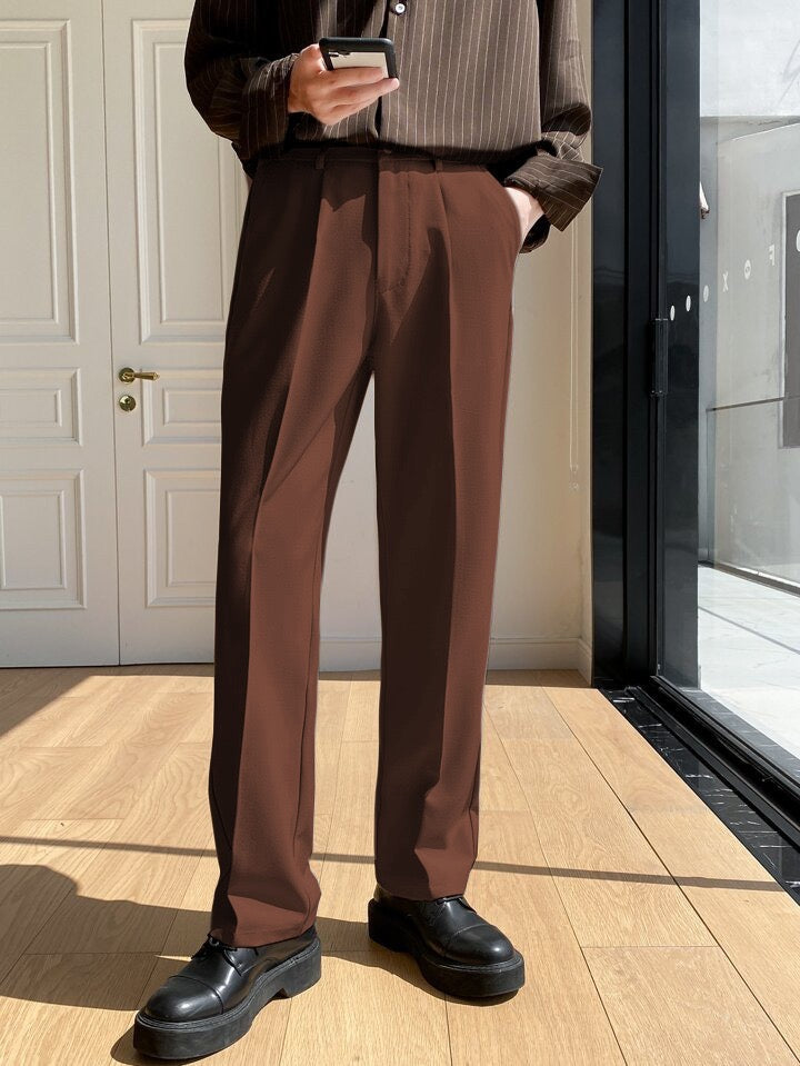 RIWYN Men Semi Formal Straight Fit Korean Pants