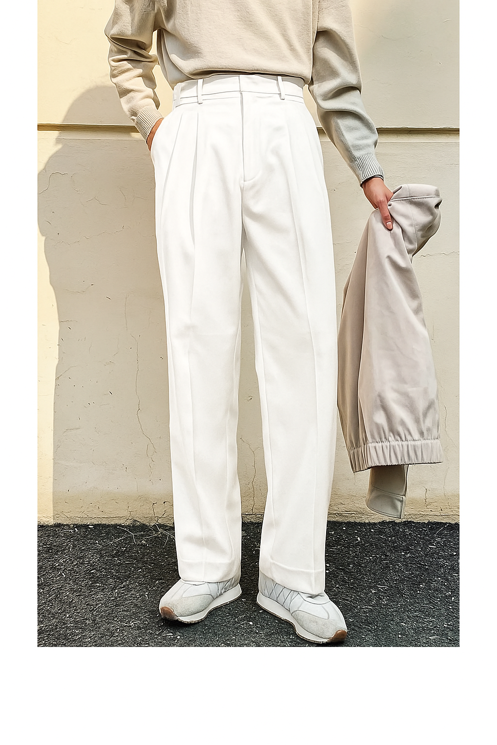 RIWYN Vintage Linen High Waist Straight Fit Trousers
