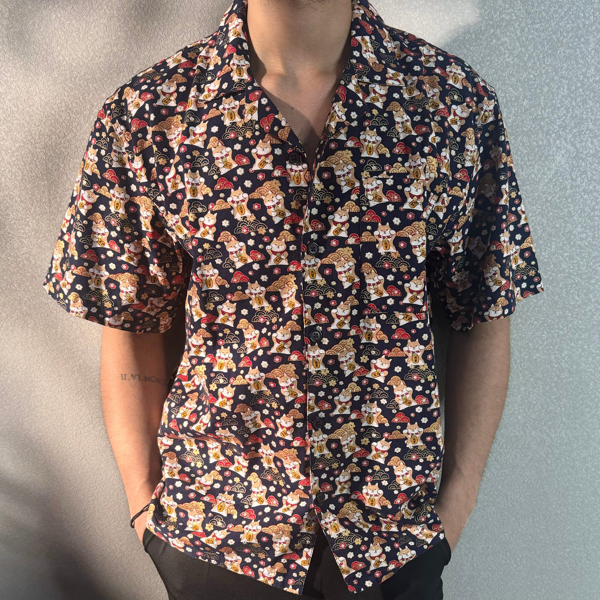 RIWYN Shanghai Fortune Cat Structured Shirt