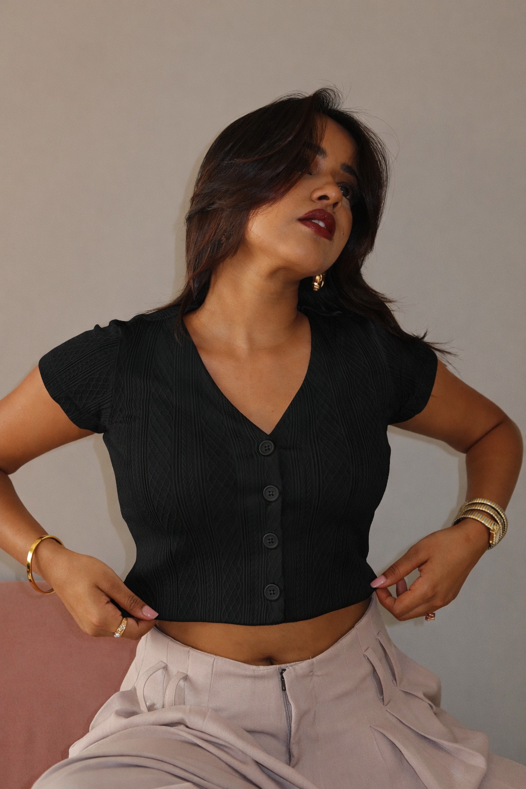RǏWYÑ | Cable Whisper Cropped Cardigan