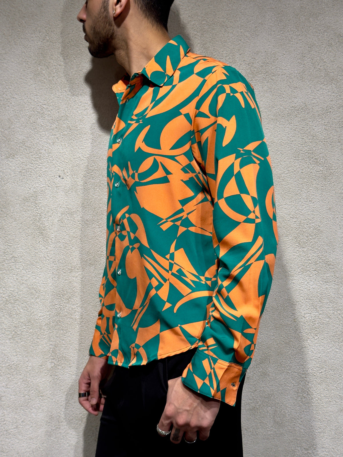 RIWYN Abstract Rhythm Print Full-Sleeves Shirt