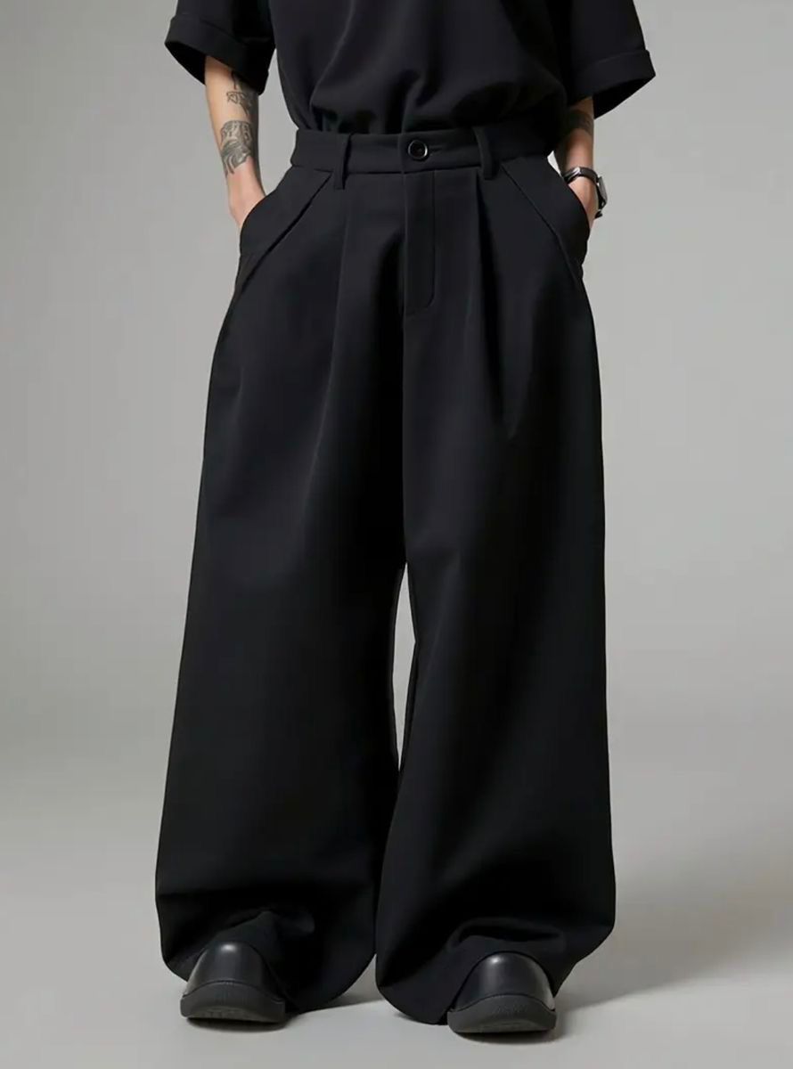RIWYN Street Cast Relaxed Wide Trousers