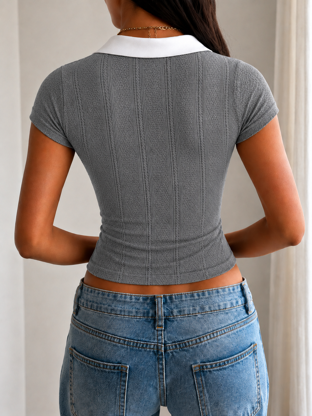 RǏWYÑ | Layer Up Shirt-Detail Knit Top