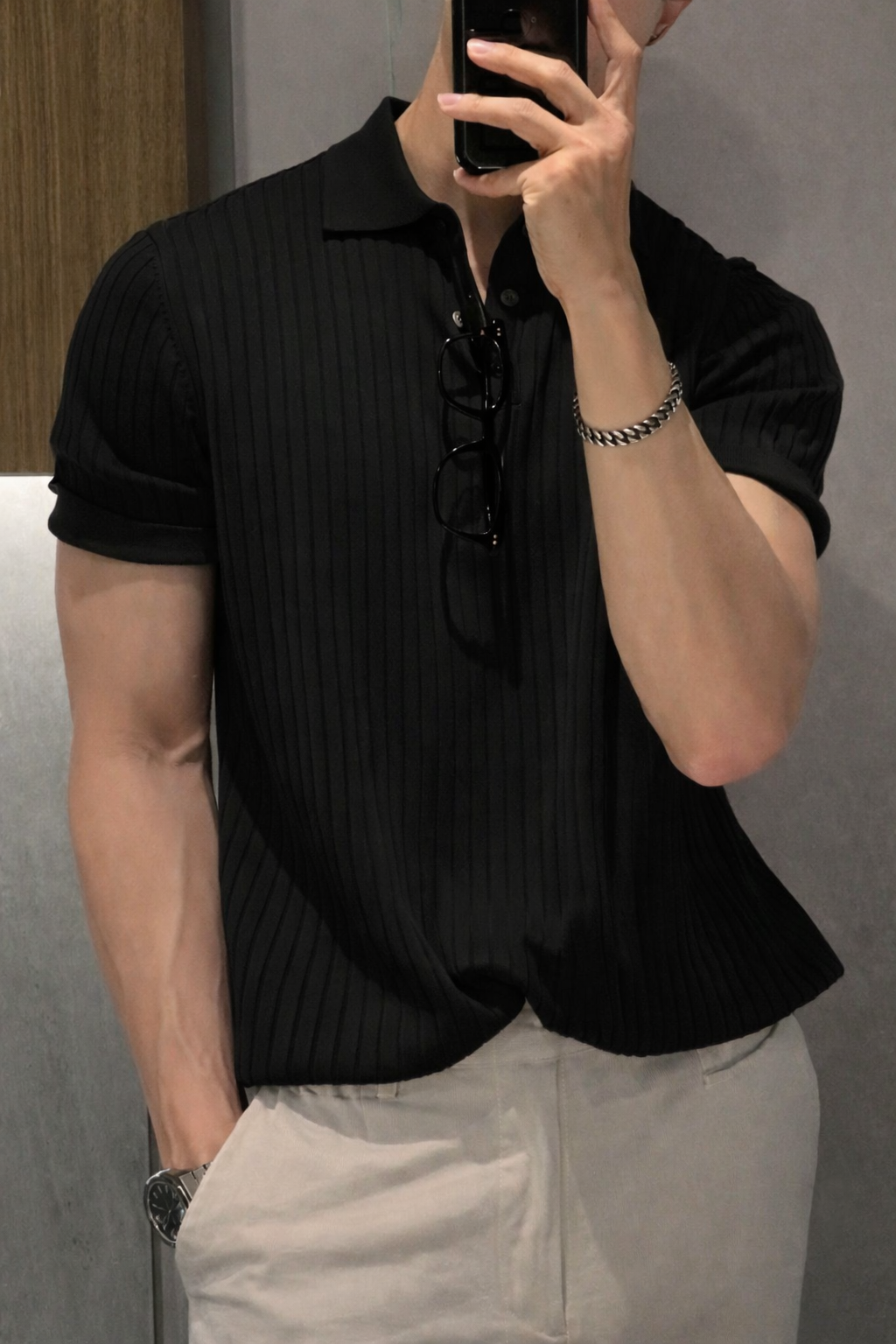 RIWYN Classic Ribbed Short-Sleeve Polo